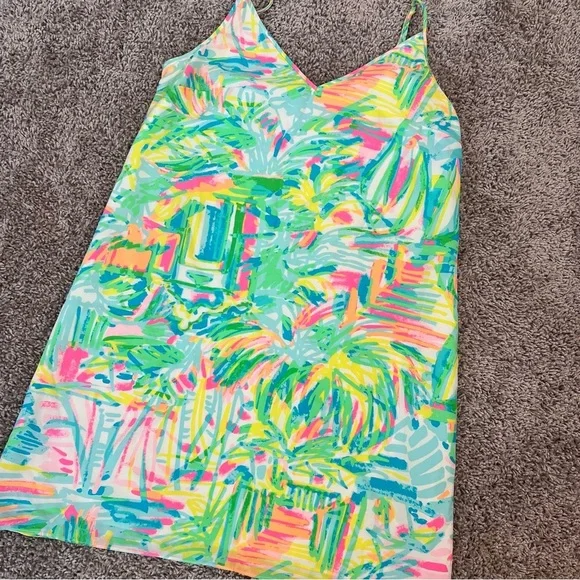 {Lilly Pulitzer} Lela Dress 100% Silk Multi Sea Salt and Sun - Picture 4 of 10